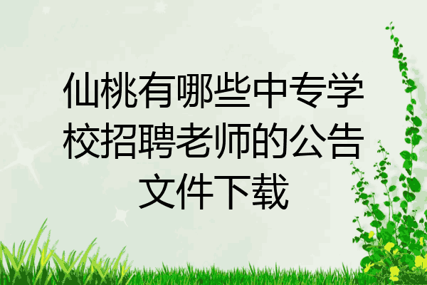 仙桃有哪些中专学校招聘老师的公告文件下载