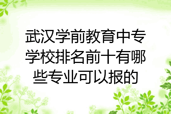 武汉学前教育中专学校排名前十有哪些专业可以报的
