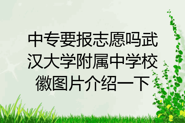 中专要报志愿吗武汉大学附属中学校徽图片介绍一下