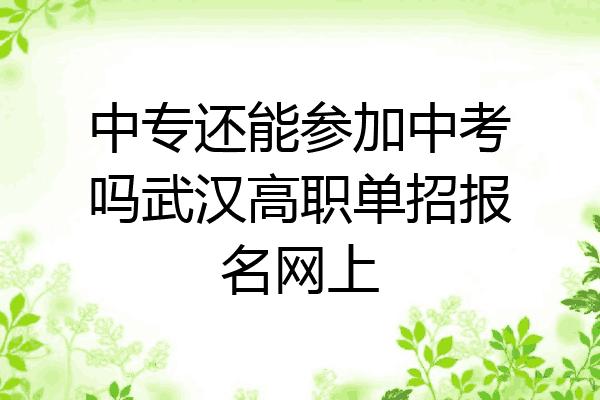 中专还能参加中考吗武汉高职单招报名网上