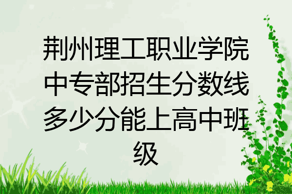 荆州理工职业学院中专部招生分数线多少分能上高中班级