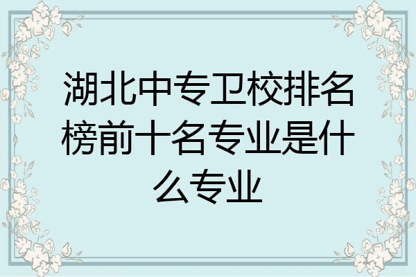 湖北中专卫校排名榜前十名专业是什么专业