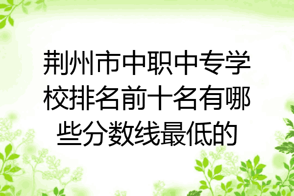 荆州市中职中专学校排名前十名有哪些分数线最低的