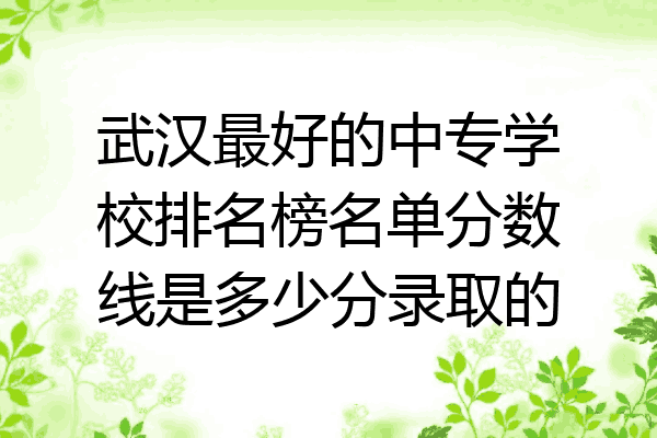 武汉最好的中专学校排名榜名单分数线是多少分录取的