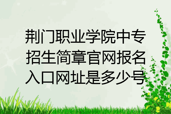 荆门职业学院中专招生简章官网报名入口网址是多少号