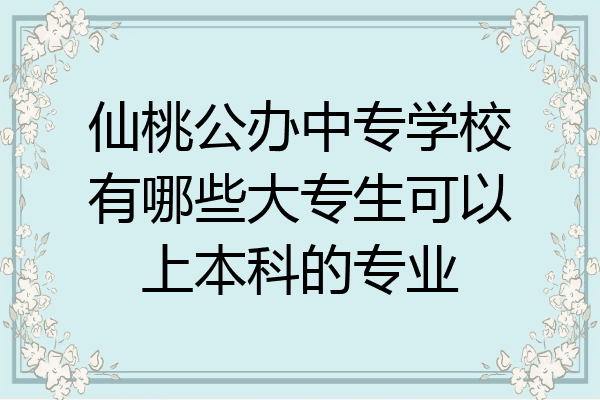 仙桃公办中专学校有哪些大专生可以上本科的专业