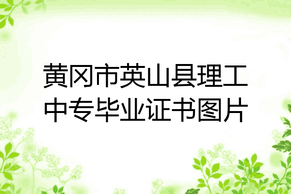 黄冈市英山县理工中专毕业证书图片