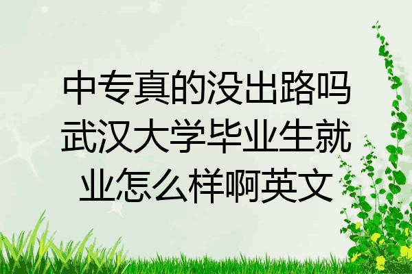 中专真的没出路吗武汉大学毕业生就业怎么样啊英文