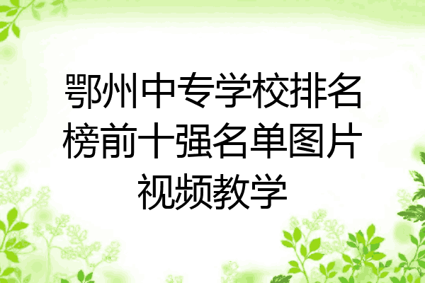 鄂州中专学校排名榜前十强名单图片视频教学