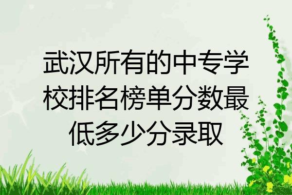 武汉所有的中专学校排名榜单分数最低多少分录取