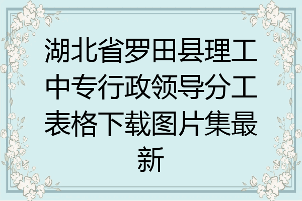 湖北省罗田县理工中专行政领导分工表格下载图片集最新