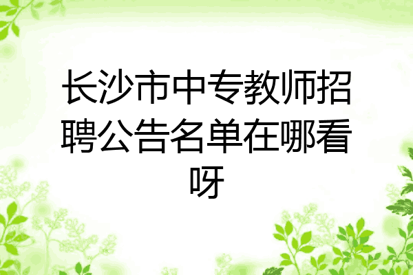 长沙市中专教师招聘公告名单在哪看呀