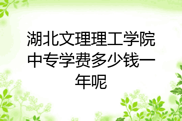 湖北文理理工学院中专学费多少钱一年呢