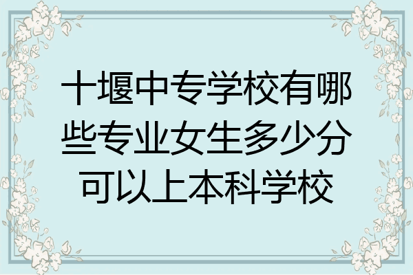 十堰中专学校有哪些专业女生多少分可以上本科学校