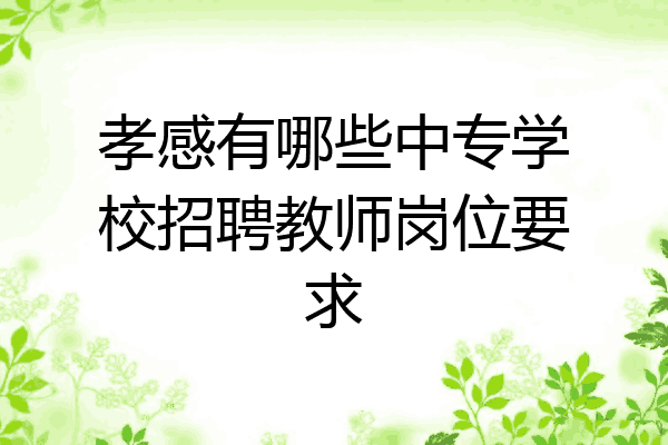 孝感有哪些中专学校招聘教师岗位要求