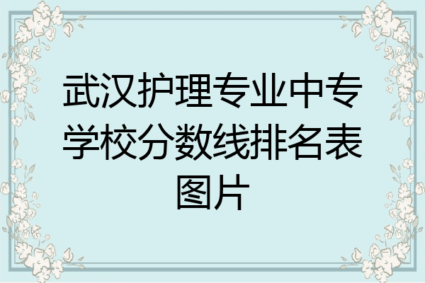武汉护理专业中专学校分数线排名表图片