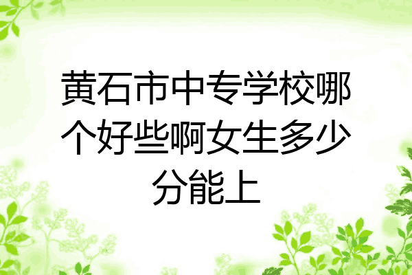 黄石市中专学校哪个好些啊女生多少分能上