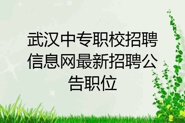 武汉中专职校招聘信息网最新招聘公告职位