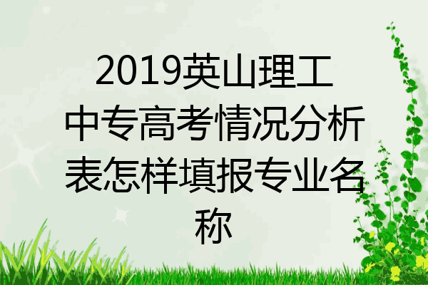 2019英山理工中专高考情况分析表怎样填报专业名称