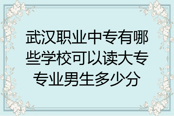 武汉职业中专有哪些学校可以读大专专业男生多少分