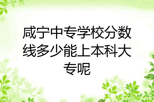 咸宁中专学校分数线多少能上本科大专呢