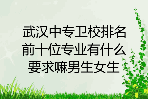 武汉中专卫校排名前十位专业有什么要求嘛男生女生