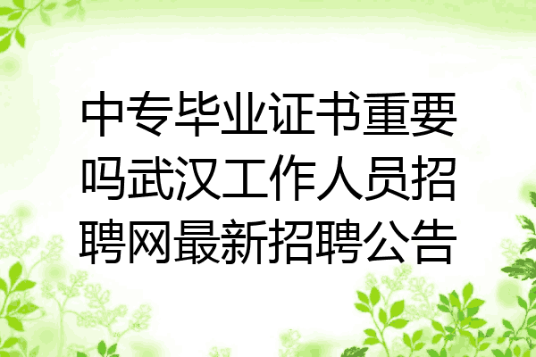 中专毕业证书重要吗武汉工作人员招聘网最新招聘公告