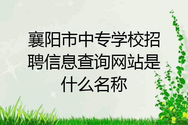 襄阳市中专学校招聘信息查询网站是什么名称