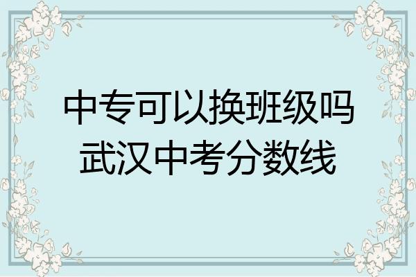 中专可以换班级吗武汉中考分数线