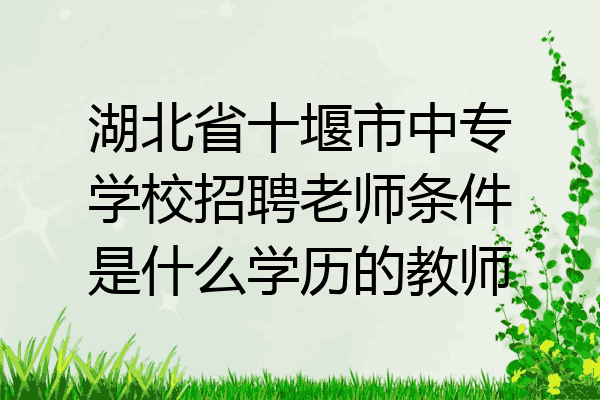 湖北省十堰市中专学校招聘老师条件是什么学历的教师