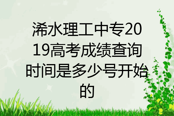 浠水理工中专2019高考成绩查询时间是多少号开始的