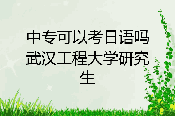 中专可以考日语吗武汉工程大学研究生