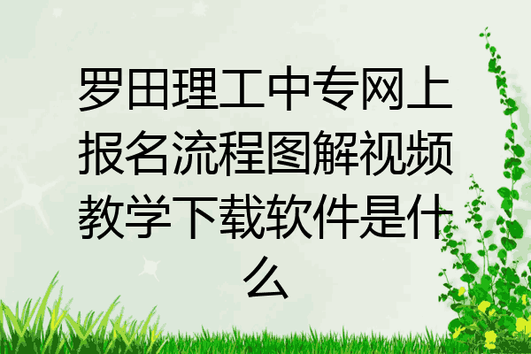 罗田理工中专网上报名流程图解视频教学下载软件是什么