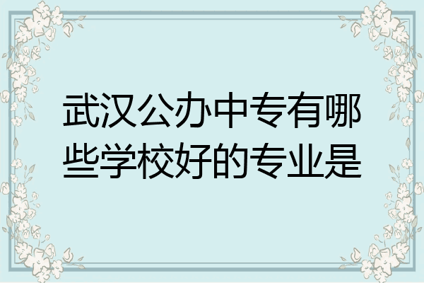 武汉公办中专有哪些学校好的专业是