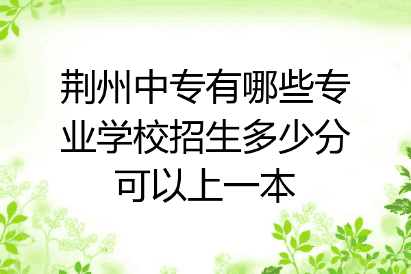 荆州中专有哪些专业学校招生多少分可以上一本