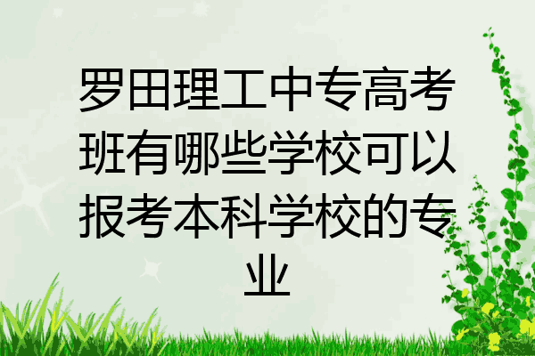 罗田理工中专高考班有哪些学校可以报考本科学校的专业