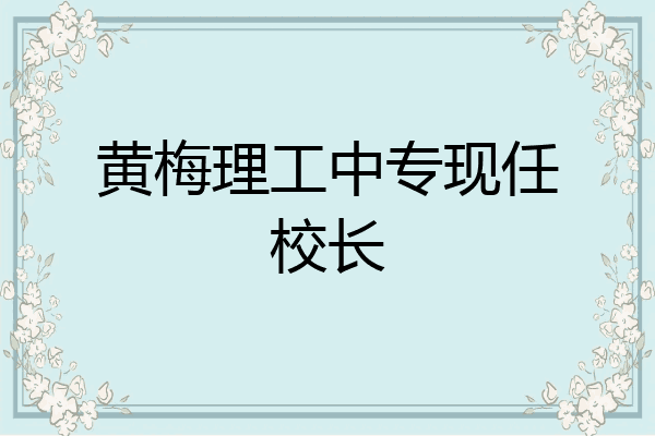 黄梅理工中专现任校长