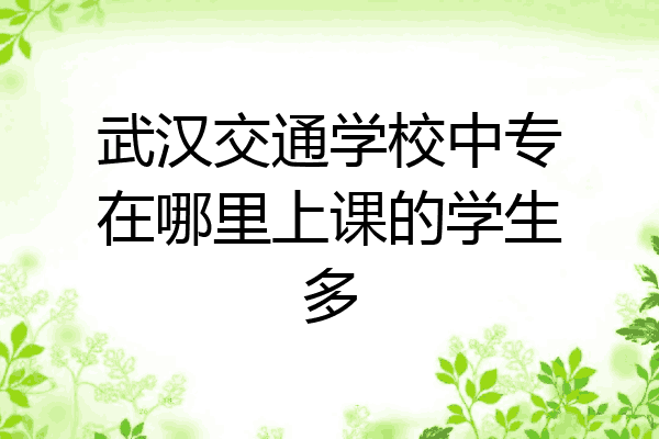 武汉交通学校中专在哪里上课的学生多