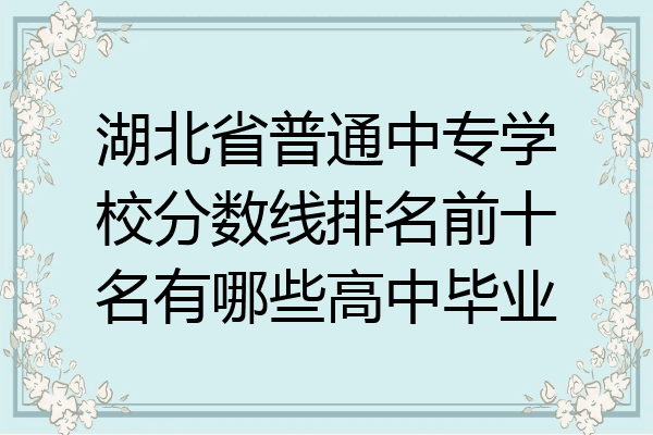 湖北省普通中专学校分数线排名前十名有哪些高中毕业