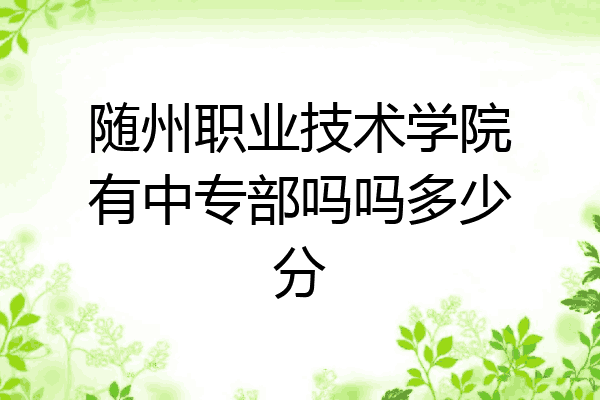 随州职业技术学院有中专部吗吗多少分