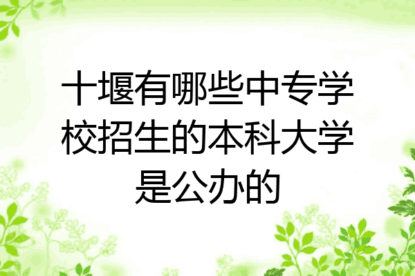十堰有哪些中专学校招生的本科大学是公办的