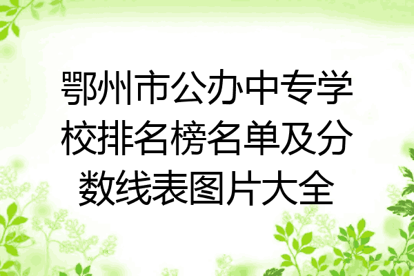 鄂州市公办中专学校排名榜名单及分数线表图片大全