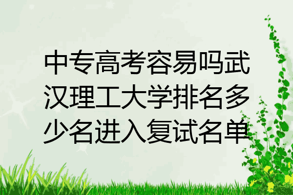 中专高考容易吗武汉理工大学排名多少名进入复试名单