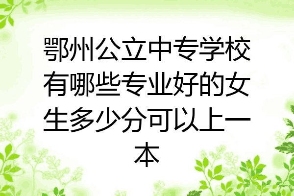 鄂州公立中专学校有哪些专业好的女生多少分可以上一本
