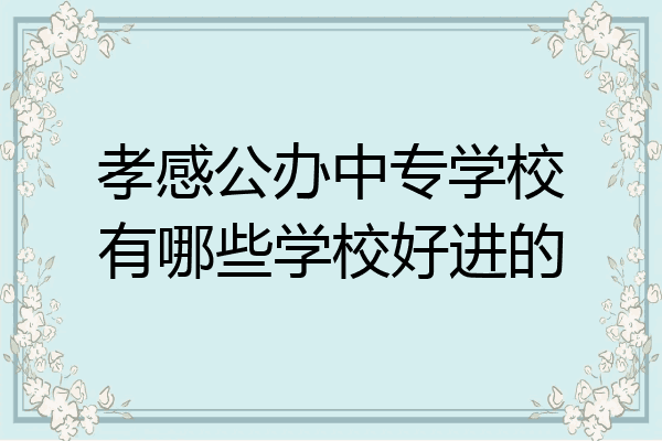 孝感公办中专学校有哪些学校好进的