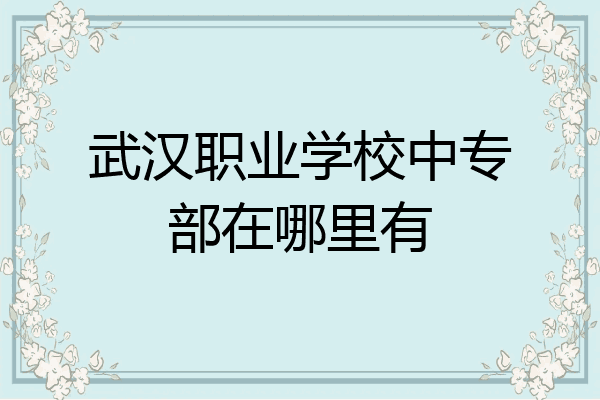 武汉职业学校中专部在哪里有