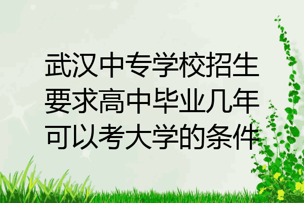 武汉中专学校招生要求高中毕业几年可以考大学的条件