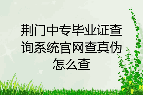 荆门中专毕业证查询系统官网查真伪怎么查