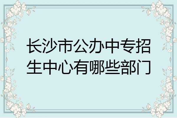 长沙市公办中专招生中心有哪些部门