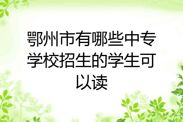 鄂州市有哪些中专学校招生的学生可以读